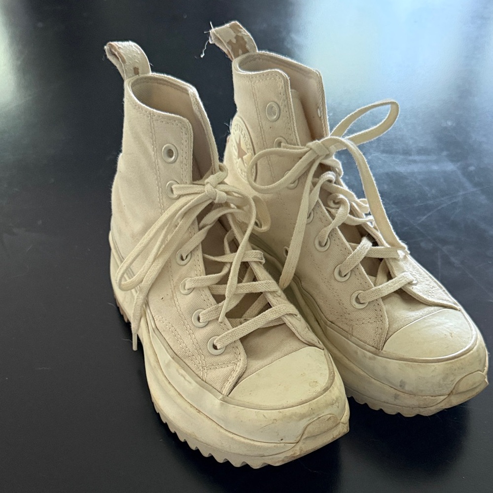 Converse Off-White High-Top Playform Sneakers